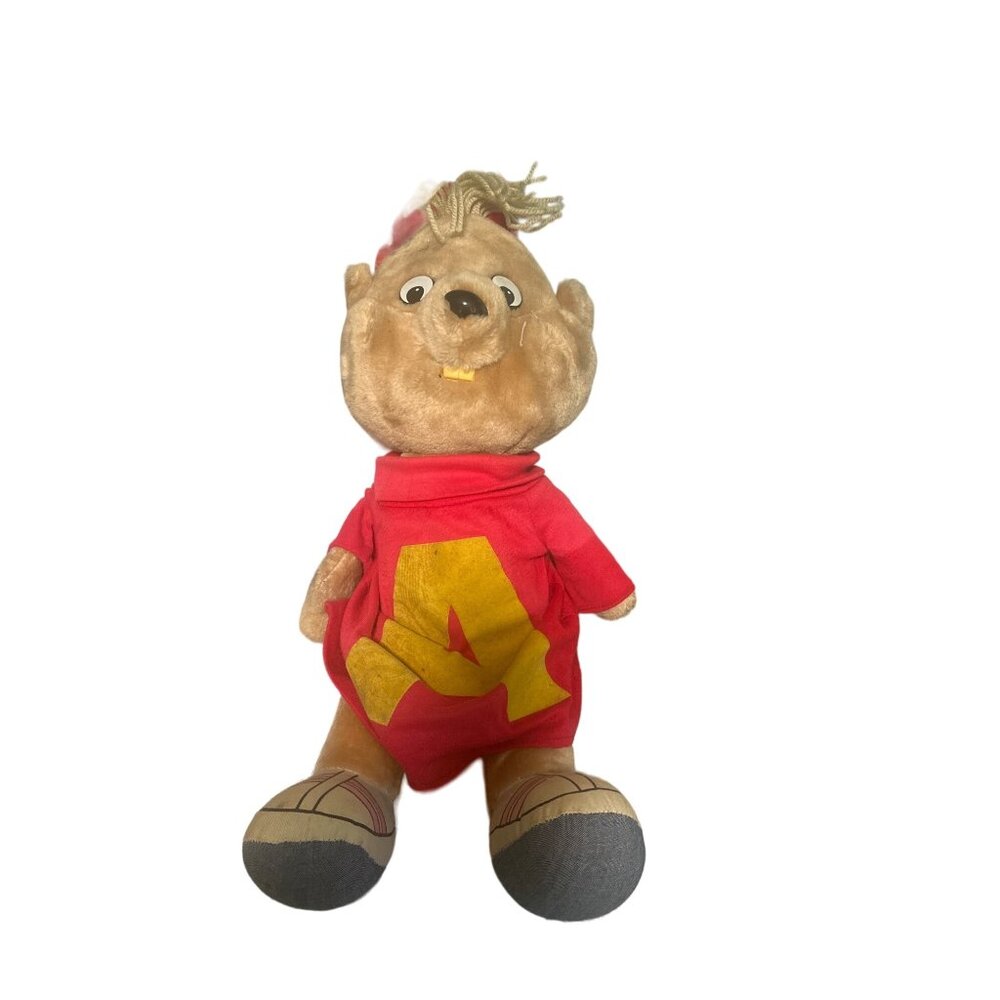 Vintage Alvin and the‎ Chipmunks Talking Plush Toy Red Sweater Pull String 1980s